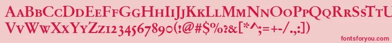 GarfeldOriginalCapsBold Font – Red Fonts on Pink Background