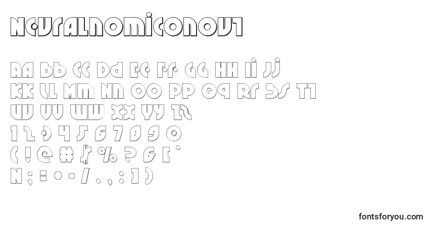 Czcionka Neuralnomiconout – alfabet, cyfry, specjalne znaki