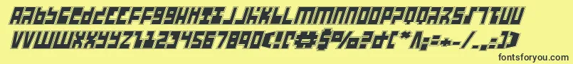 UfoHunterAcademyItalic Font – Black Fonts on Yellow Background