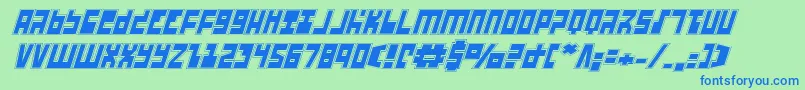UfoHunterAcademyItalic Font – Blue Fonts on Green Background