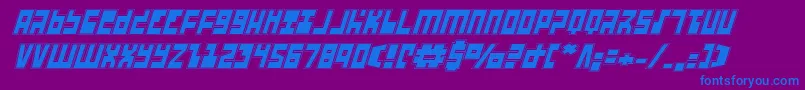 UfoHunterAcademyItalic Font – Blue Fonts on Purple Background