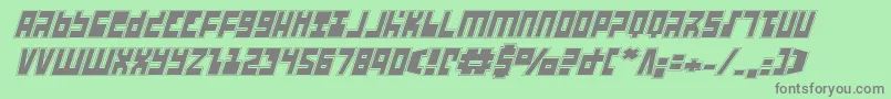 フォントUfoHunterAcademyItalic – 緑の背景に灰色の文字
