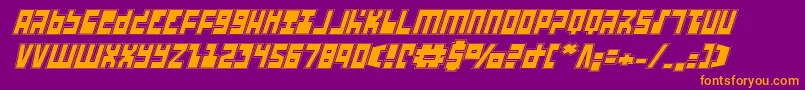 UfoHunterAcademyItalic Font – Orange Fonts on Purple Background
