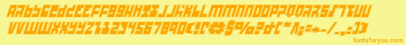 UfoHunterAcademyItalic Font – Orange Fonts on Yellow Background