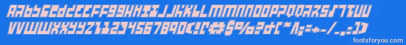 UfoHunterAcademyItalic Font – Pink Fonts on Blue Background