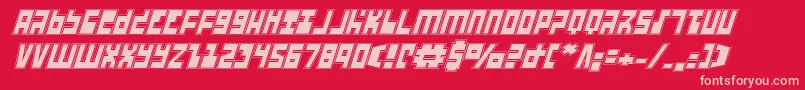 UfoHunterAcademyItalic Font – Pink Fonts on Red Background