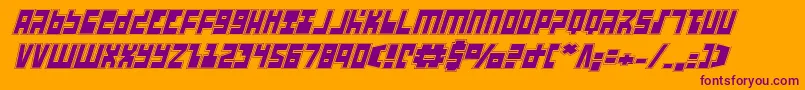 UfoHunterAcademyItalic Font – Purple Fonts on Orange Background