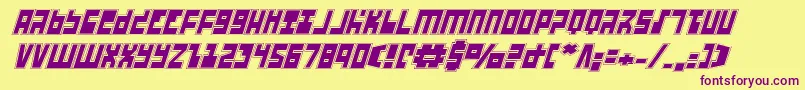 UfoHunterAcademyItalic Font – Purple Fonts on Yellow Background