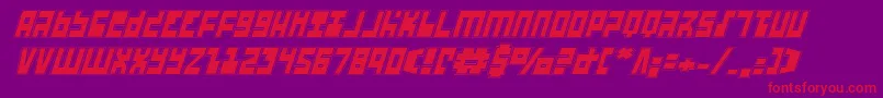 UfoHunterAcademyItalic Font – Red Fonts on Purple Background