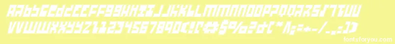 UfoHunterAcademyItalic Font – White Fonts on Yellow Background