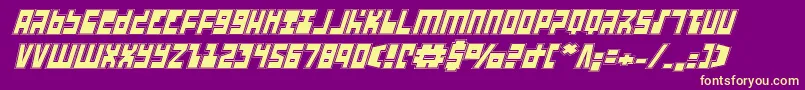 UfoHunterAcademyItalic Font – Yellow Fonts on Purple Background