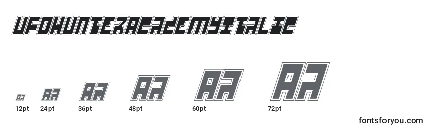 Größen der Schriftart UfoHunterAcademyItalic