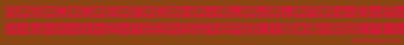 BackToHeavyCoatFatGroundLineh-Schriftart – Rote Schriften auf braunem Hintergrund