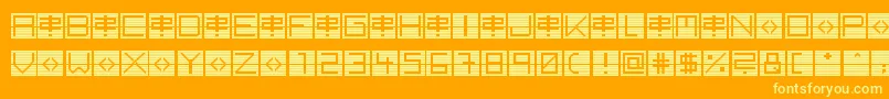 BackToHeavyCoatFatGroundLineh Font – Yellow Fonts on Orange Background