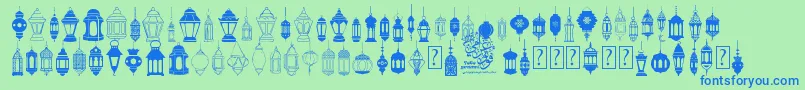 FotograamiLampIslamic Font – Blue Fonts on Green Background