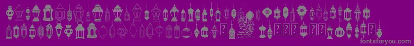 フォントFotograamiLampIslamic – 紫の背景に灰色の文字