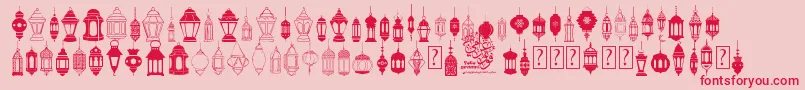 FotograamiLampIslamic-Schriftart – Rote Schriften auf rosa Hintergrund