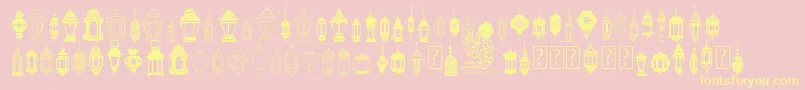 FotograamiLampIslamic-Schriftart – Gelbe Schriften auf rosa Hintergrund