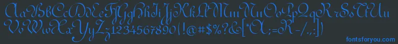 RedondaitcTt Font – Blue Fonts on Black Background