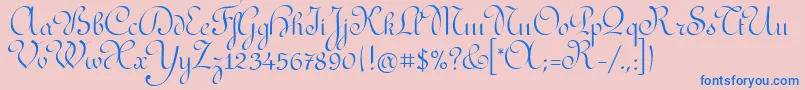 RedondaitcTt Font – Blue Fonts on Pink Background