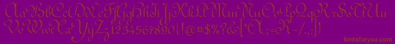 RedondaitcTt-Schriftart – Braune Schriften auf violettem Hintergrund