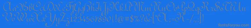 RedondaitcTt-Schriftart – Graue Schriften auf blauem Hintergrund