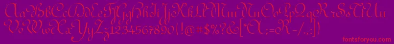 RedondaitcTt-Schriftart – Rote Schriften auf violettem Hintergrund