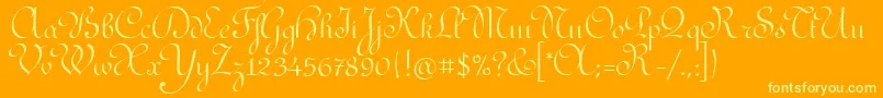 RedondaitcTt Font – Yellow Fonts on Orange Background