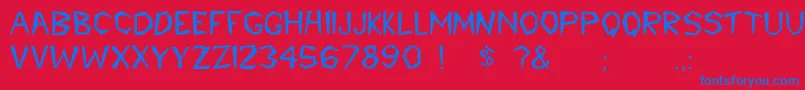 Rscaveman Font – Blue Fonts on Red Background