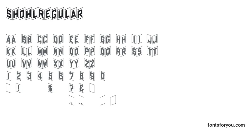 Шрифт ShohlRegular – алфавит, цифры, специальные символы