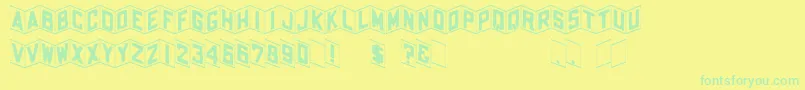 Fonte ShohlRegular – fontes verdes em um fundo amarelo