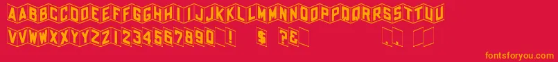 ShohlRegular Font – Orange Fonts on Red Background