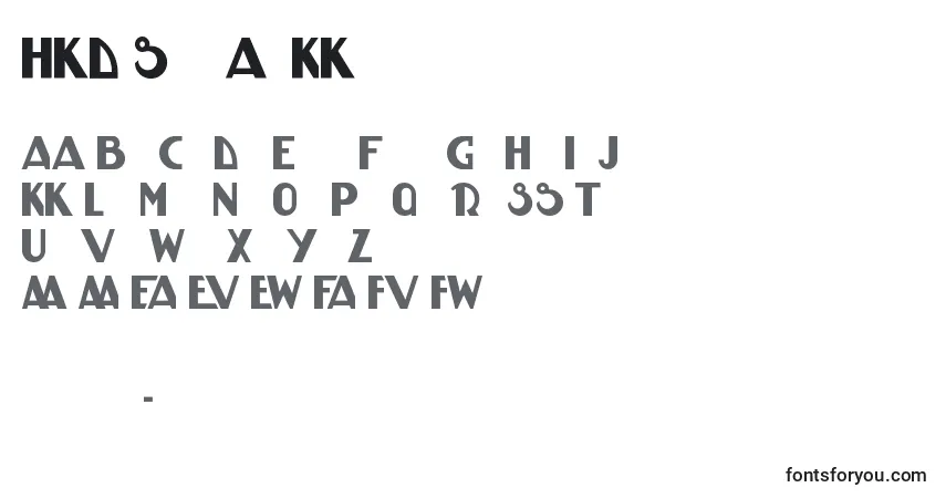 A fonte HkDisplayKk – alfabeto, números, caracteres especiais
