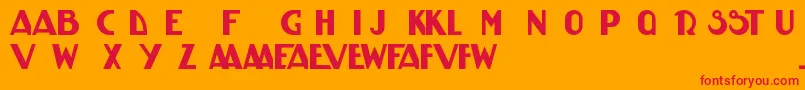 HkDisplayKk Font – Red Fonts on Orange Background