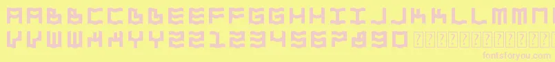 ZdykAquarius-fontti – vaaleanpunaiset fontit keltaisella taustalla