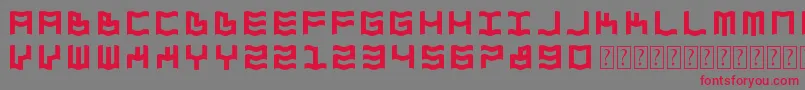 フォントZdykAquarius – 赤い文字の灰色の背景