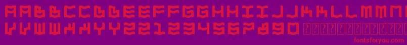 ZdykAquarius-Schriftart – Rote Schriften auf violettem Hintergrund