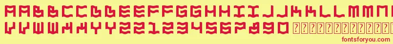 ZdykAquarius Font – Red Fonts on Yellow Background