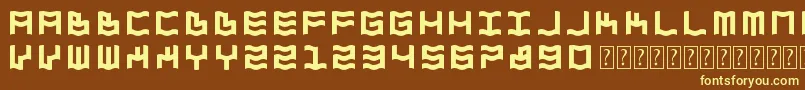 ZdykAquarius-fontti – keltaiset fontit ruskealla taustalla