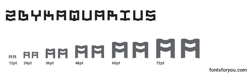 Размеры шрифта ZdykAquarius