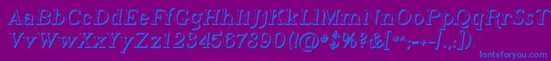 フォントPhosphorusHydride – 紫色の背景に青い文字