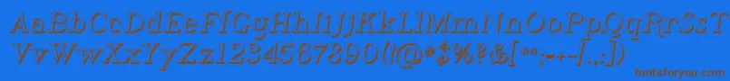 フォントPhosphorusHydride – 茶色の文字が青い背景にあります。