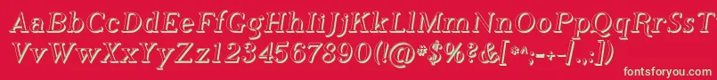 フォントPhosphorusHydride – 赤い背景に緑の文字