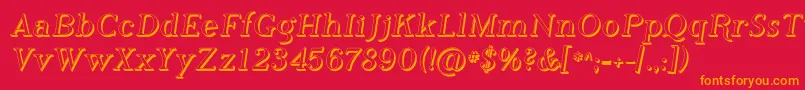 フォントPhosphorusHydride – 赤い背景にオレンジの文字