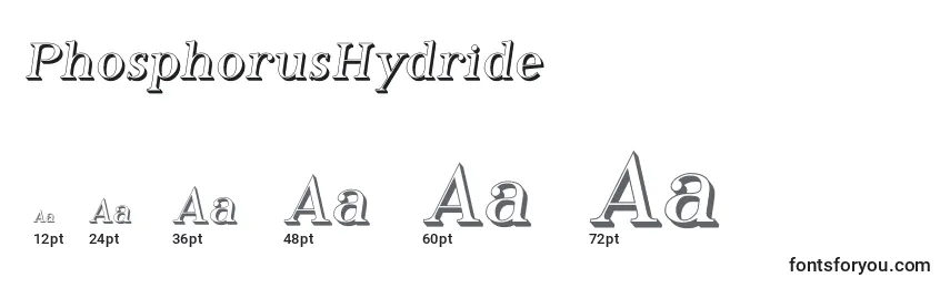 Größen der Schriftart PhosphorusHydride