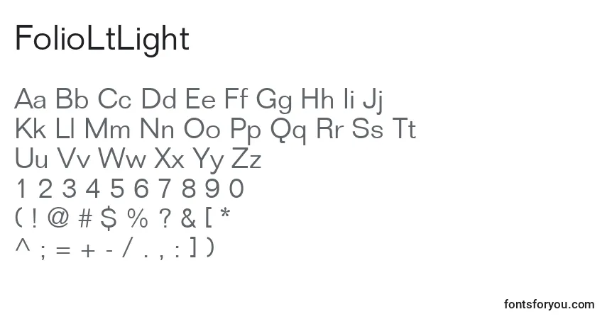 Police FolioLtLight - Alphabet, Chiffres, Caractères Spéciaux