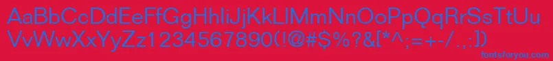 フォントFolioLtLight – 赤い背景に青い文字
