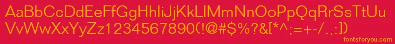FolioLtLight Font – Orange Fonts on Red Background