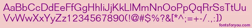FolioLtLight Font – Purple Fonts on Pink Background