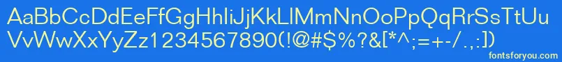 FolioLtLight Font – Yellow Fonts on Blue Background